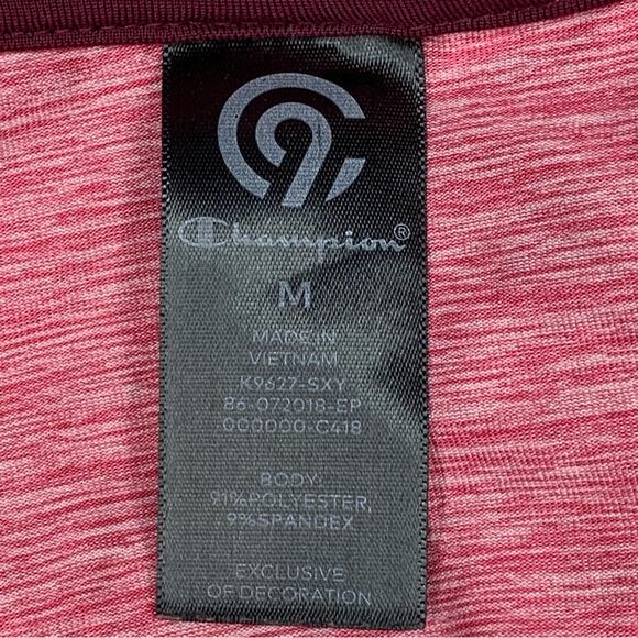 Champion Long Sleeve Shirt Size Medium Pink  Space Print Zip Up Shirred - Picture 9 of 9